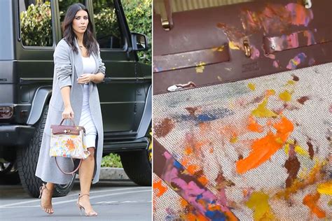 north painted hermes bag|Kim Kardashian Shows Off Hermes Bag Painted By .